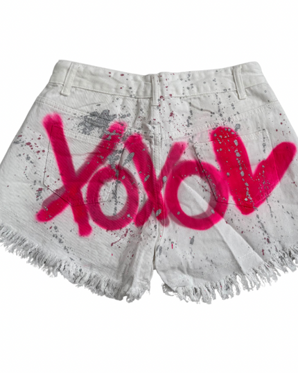 XOXO Spray Painted Denim Shorts Adults