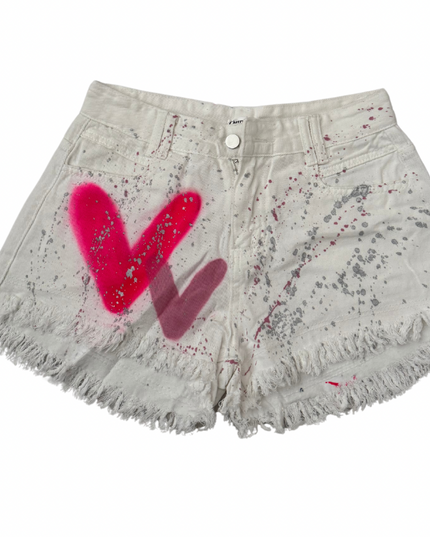 XOXO Spray Painted Denim Shorts Adults