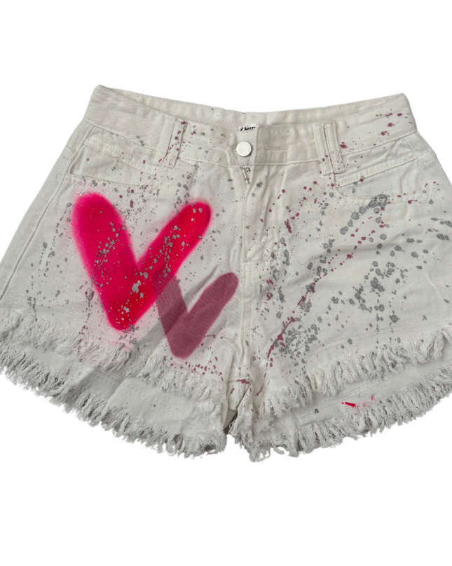 XOXO Spray Painted Denim Shorts Adults