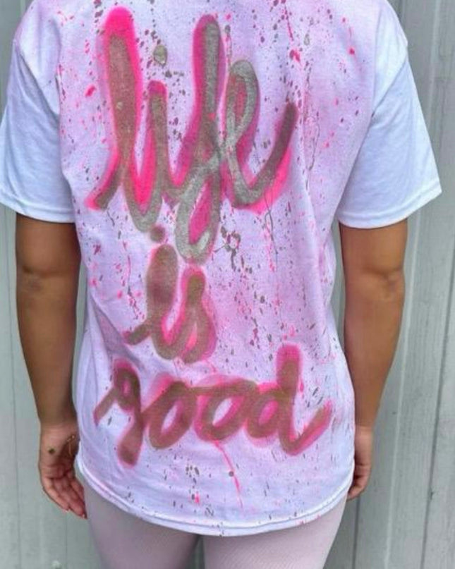 Life Is Good Spray Painted T-shirt Adult
