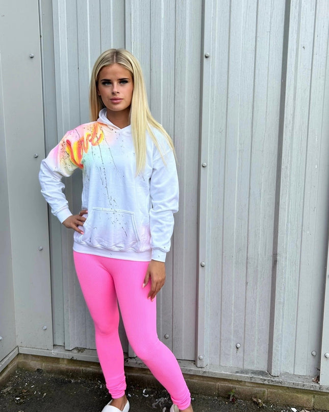 Neon Love Spray Painted Hoodie Adults
