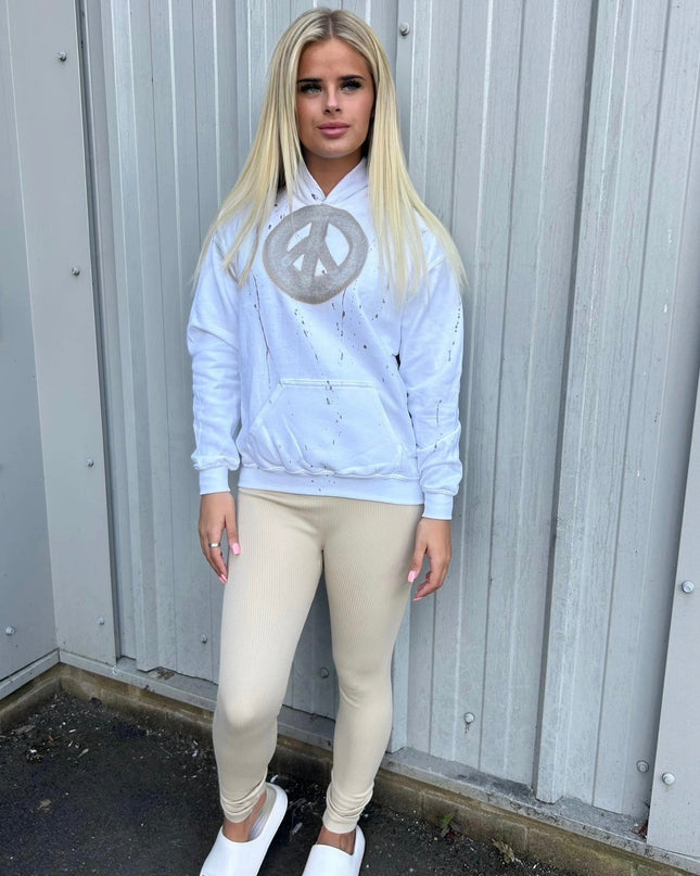 Gold Peace Spray Painted Hoodie Adults