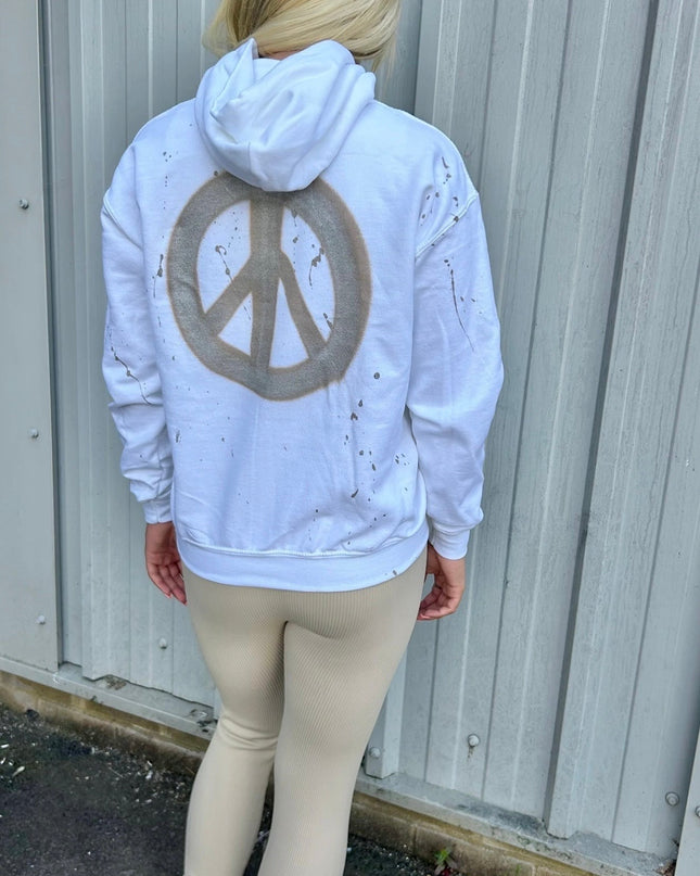 Gold Peace Spray Painted Hoodie Adults