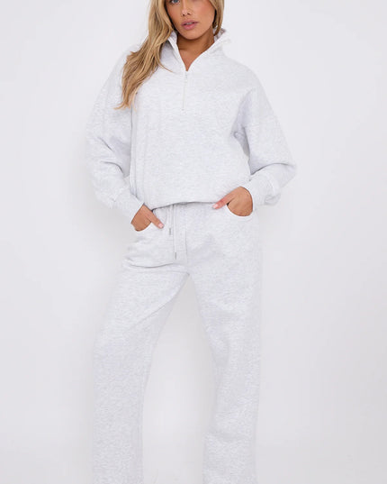1/2 Zip Top & Jogger Fleece Co-Ord Ash Grey
