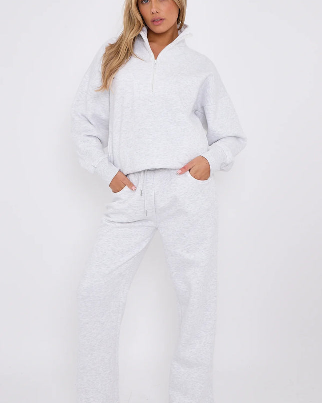 1/2 Zip Top & Jogger Fleece Co-Ord Ash Grey