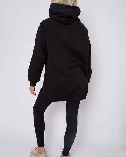 Oversized Split Sides Hoodie & Legging Co-Ord Black