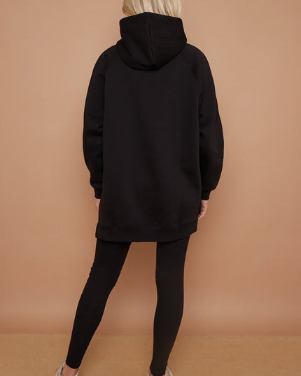 Oversized Split Sides Hoodie & Legging Co-Ord Black