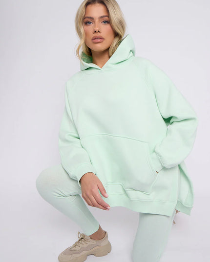 Oversized Split Sides Hoodie & Legging Co-Ord Mint