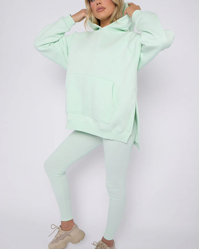 Oversized Split Sides Hoodie & Legging Co-Ord Mint