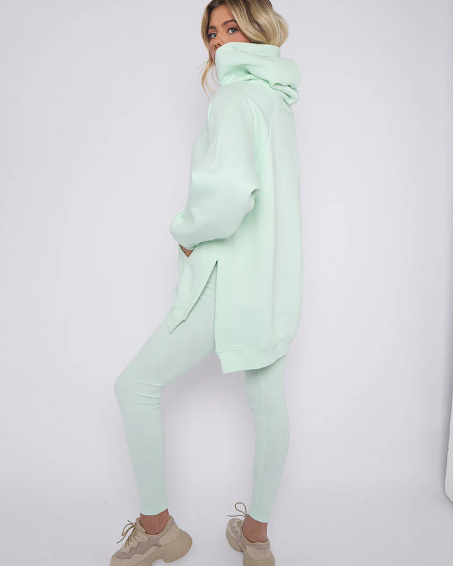 Oversized Split Sides Hoodie & Legging Co-Ord Mint