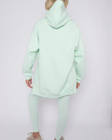Oversized Split Sides Hoodie & Legging Co-Ord Mint