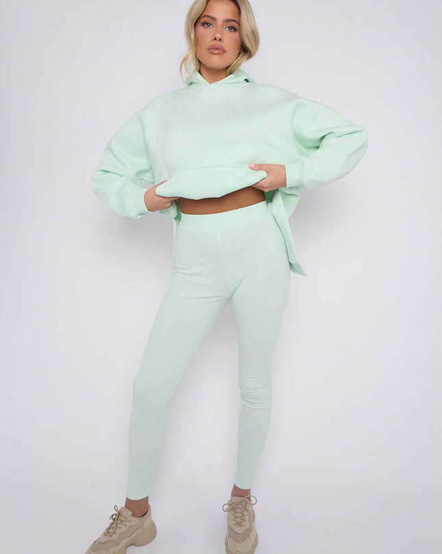 Oversized Split Sides Hoodie & Legging Co-Ord Mint