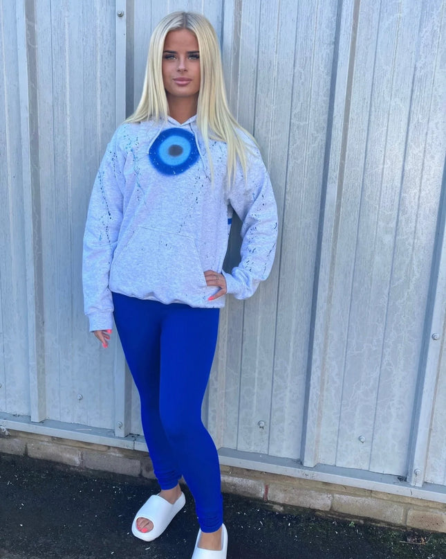 Peace Love Evil Eye Spray Painted Hoodie & Leggings Kids