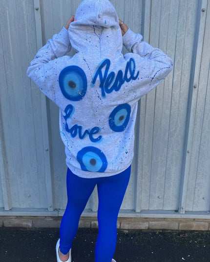 Peace Love Evil Eye Spray Painted Hoodie & Leggings Kids