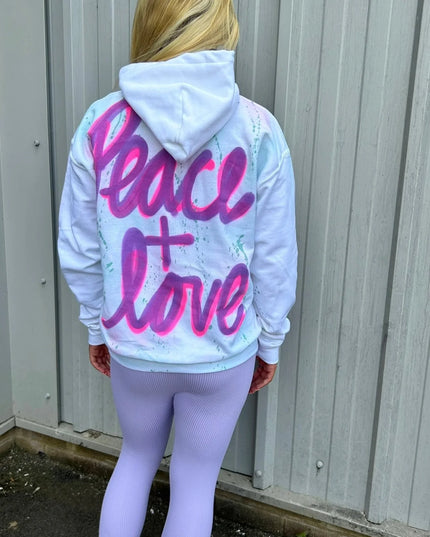 Peace & Love Spray Painted Hoodie & Leggings Kids