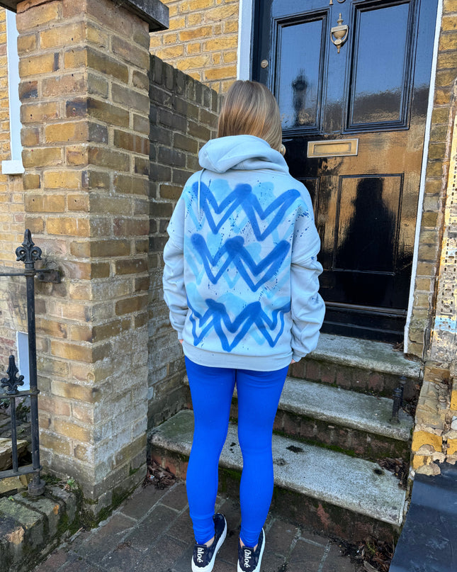 Blue Hearts Blue Ruched Hoodie Legging Set Adults