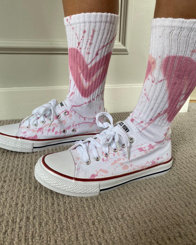 Heart Spray Painted Socks