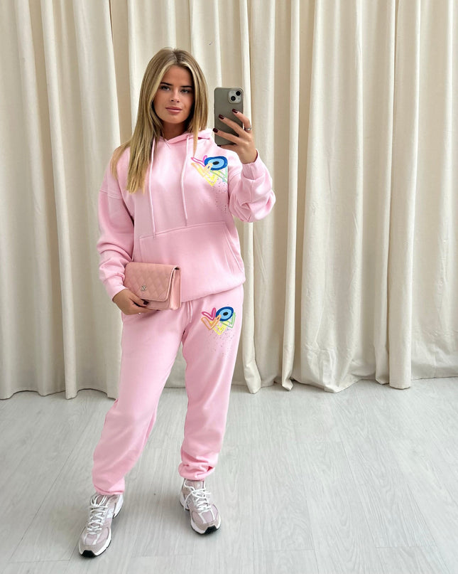 Neon Heart Evil Eye Printed Hooded Tracksuit Adult