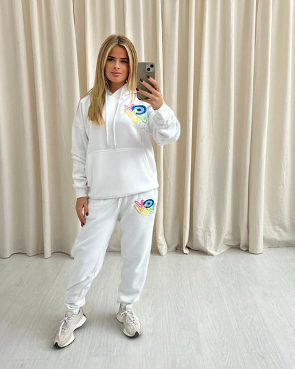 Neon Heart Evil Eye Printed Hooded Tracksuit Adult