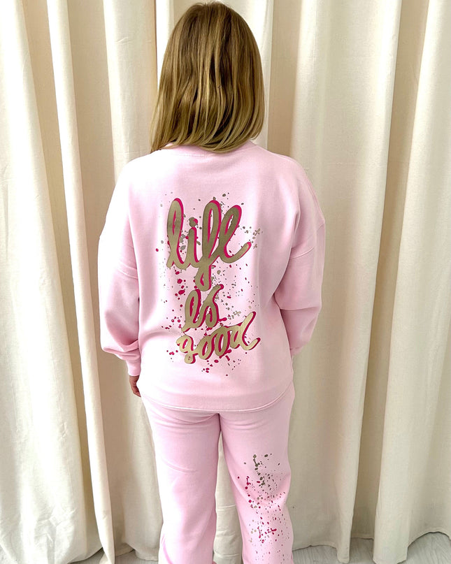 Life Is Good Printed Sweatshirt Tracksuit Adult