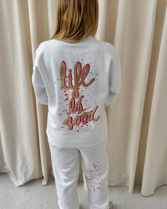 Life Is Good Printed Sweatshirt Tracksuit Kids