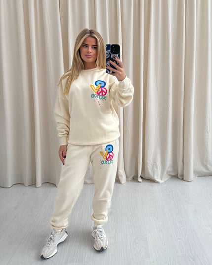 XOXO Printed Sweatshirt Tracksuit Kids