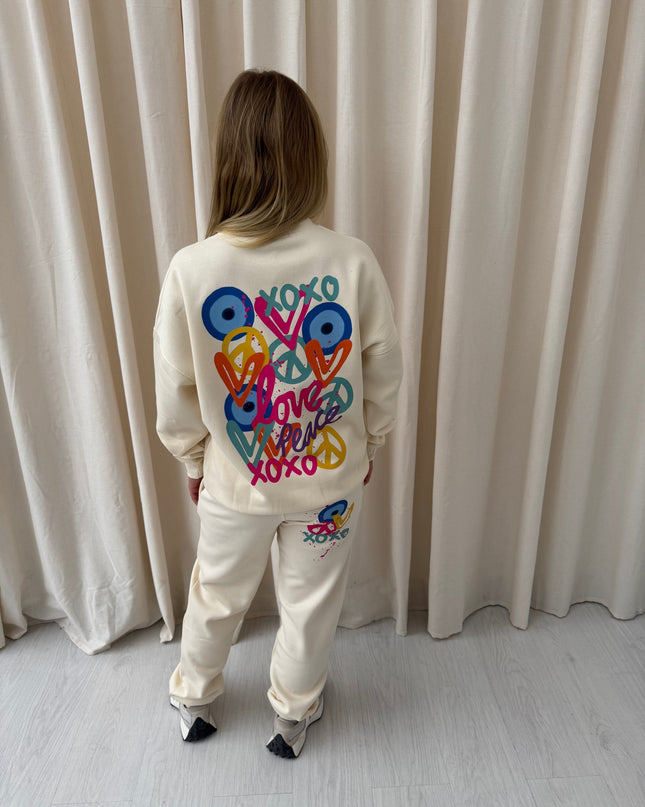 XOXO Printed Sweatshirt Tracksuit Kids