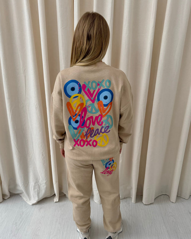 XOXO Printed Sweatshirt Tracksuit Adult