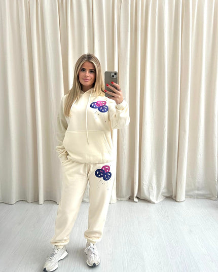Peace & Love Printed Hooded Tracksuit Adult