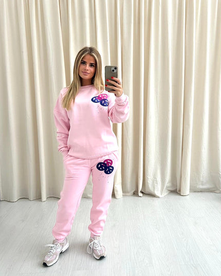 Peace & Love Printed Sweatshirt Tracksuit Kids