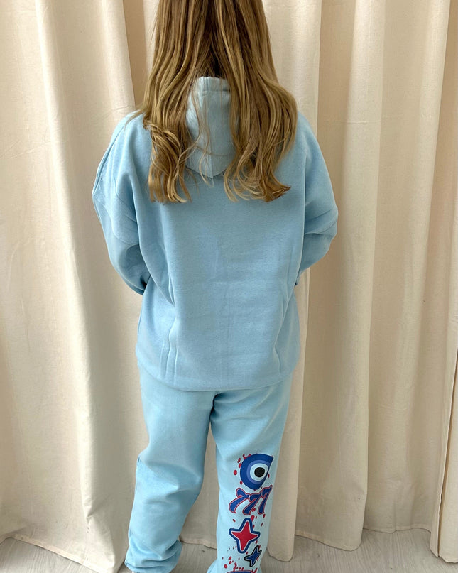 Blue/Red Protect Your Energy Printed Hooded Tracksuit Adult