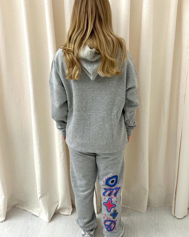 Blue/Red Protect Your Energy Printed Hooded Tracksuit Adult