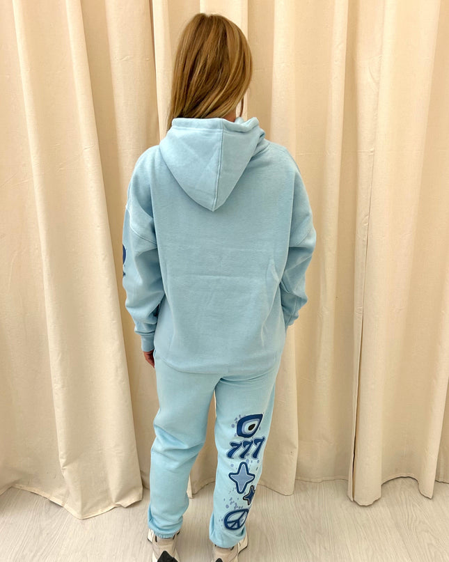 Blue Protect Your Energy Printed Hooded Tracksuit Adult