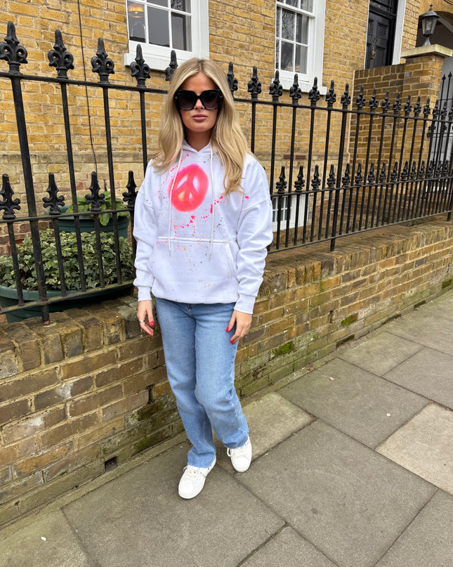 Peace & Love Spray Painted Hoodie Adults