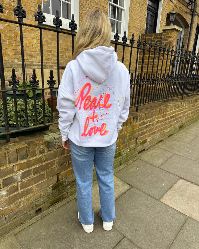 Peace & Love Spray Painted Hoodie Adults