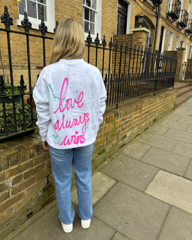 Love Always Wins Spray Painted Sweatshirt Adults