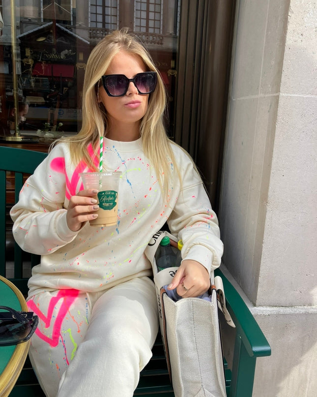 Love Spray Painted Sweatshirt Tracksuit Kids