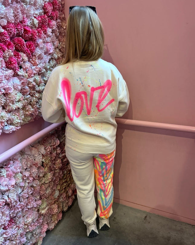 Love Spray Painted Sweatshirt Tracksuit Adult