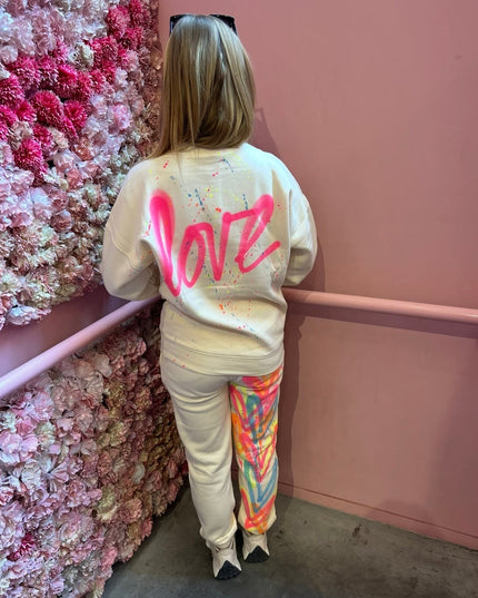 Love Spray Painted Sweatshirt Tracksuit Kids