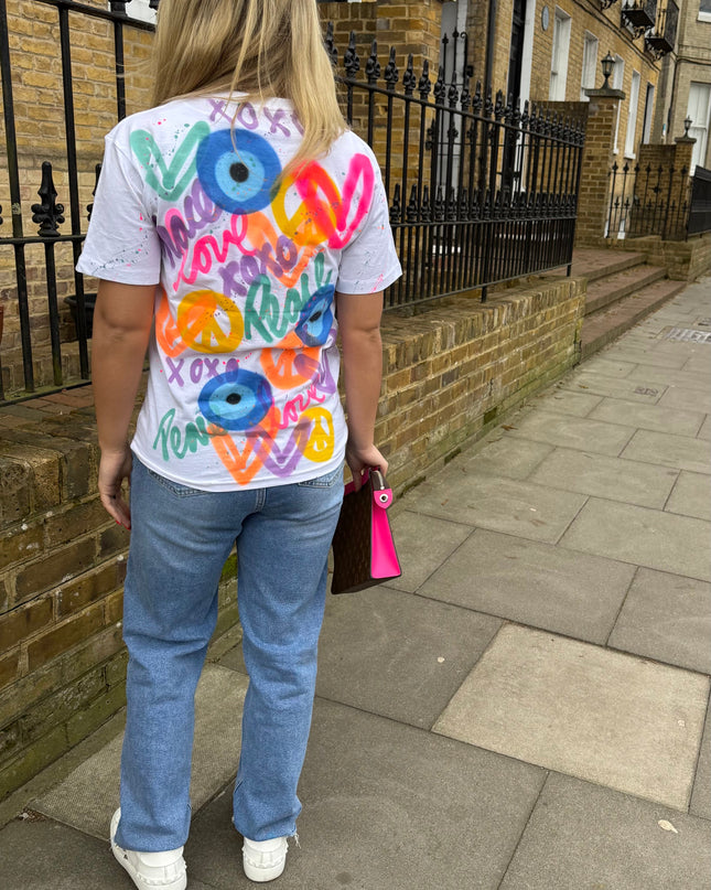 Peace Love XOXO Spray Painted T-shirt Adult
