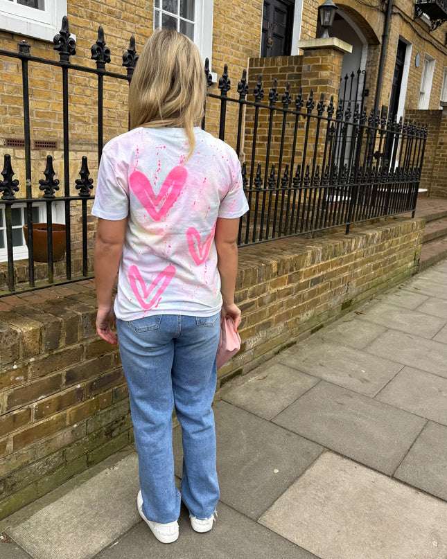Summer Heart Spray Painted T-shirt Adult