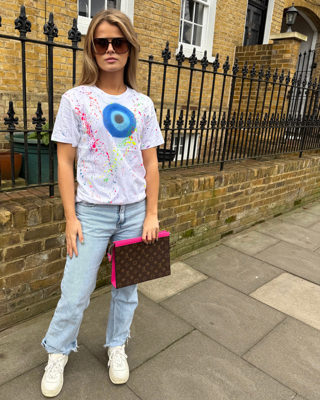 Multi Colour Evil Eye Spray Painted T-shirt Adult
