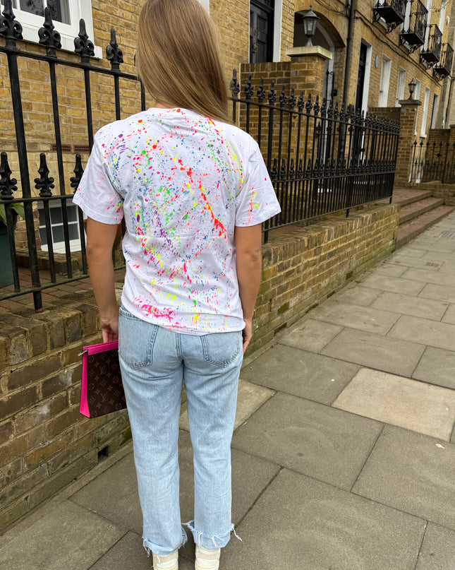 Multi Colour Evil Eye Spray Painted T-shirt Adult