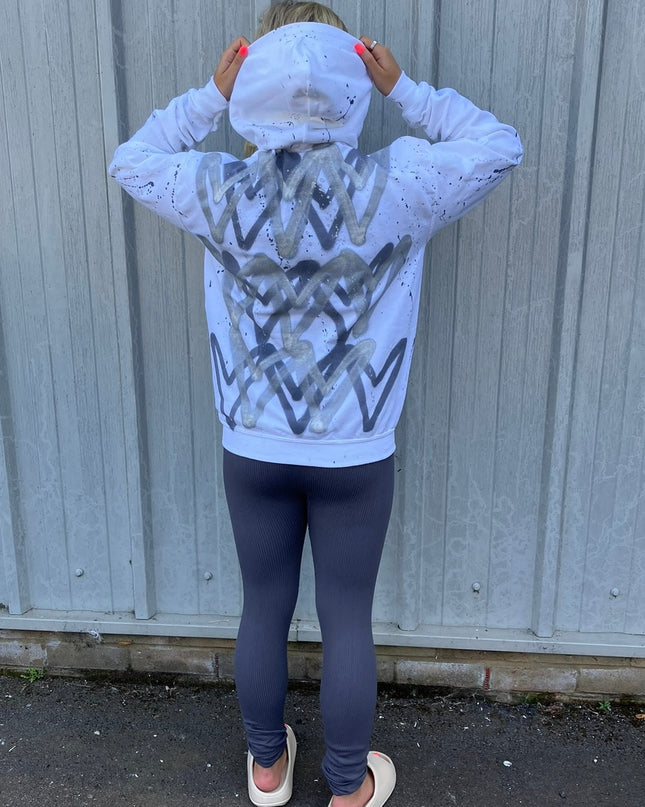 Charcoal Hearts Spray Painted Hoodie & Leggings Adults