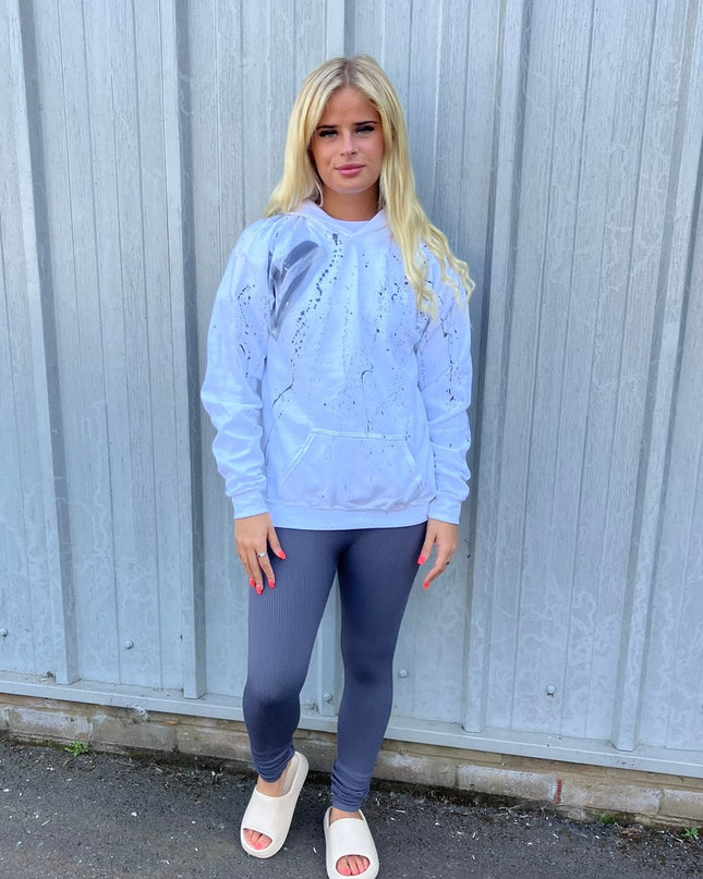 Charcoal Hearts Spray Painted Hoodie & Leggings Adults