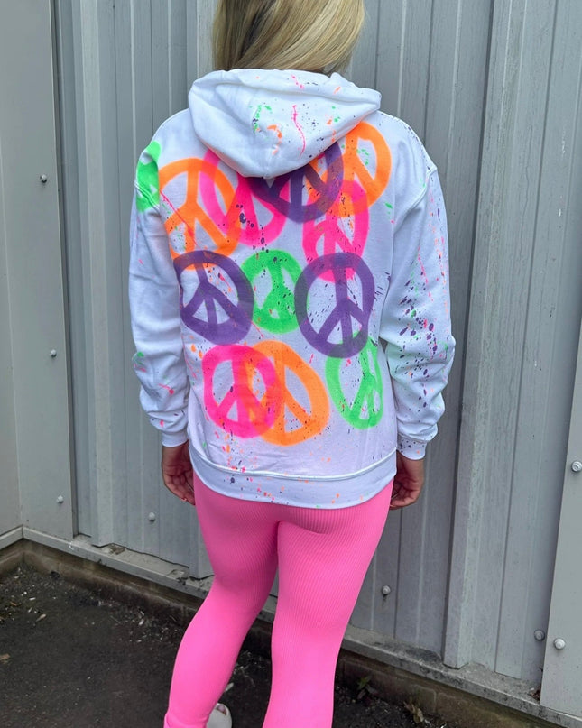 Multicoloured Peace Spray Painted Hoodie & Leggings Adults