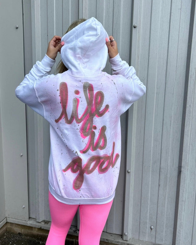 Life Is Good Spray Painted Hoodie & Leggings Adults