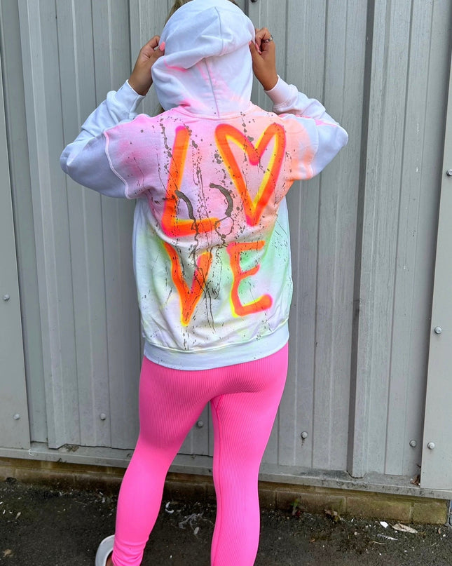 Neon Love Spray Painted Hoodie & Leggings Adults