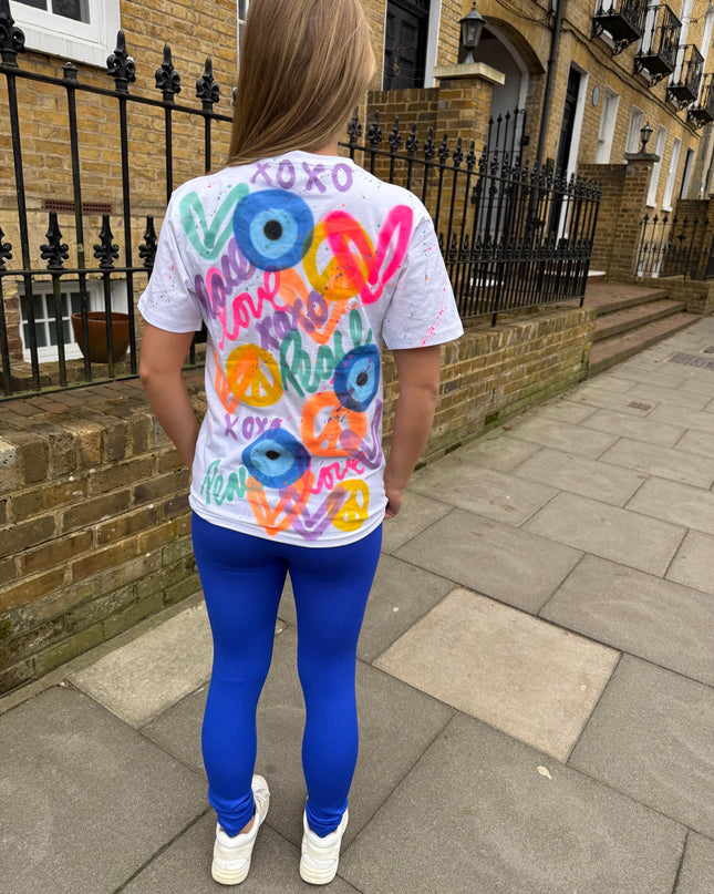 Peace, Love, XOXO Spray Painted T-shirt & Leggings Adults