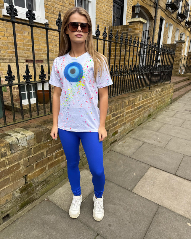 Multicolour Evil Eye Spray Painted T-shirt & Leggings Adults
